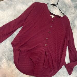 Ultra Flirt Maroon Button-Down Shirt
